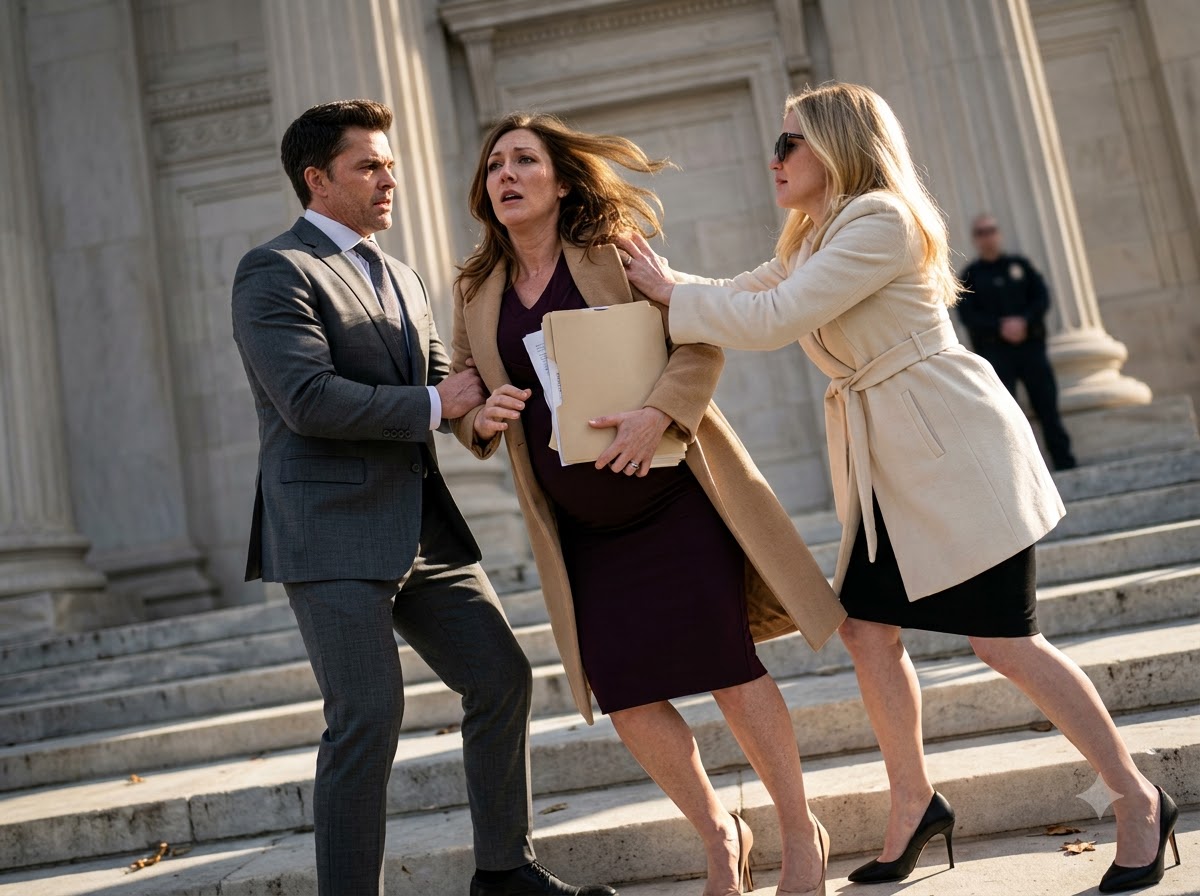 My Husband’s Mistress Shoved Me Down The Courthouse Steps While I Was Eight Months Pregnant