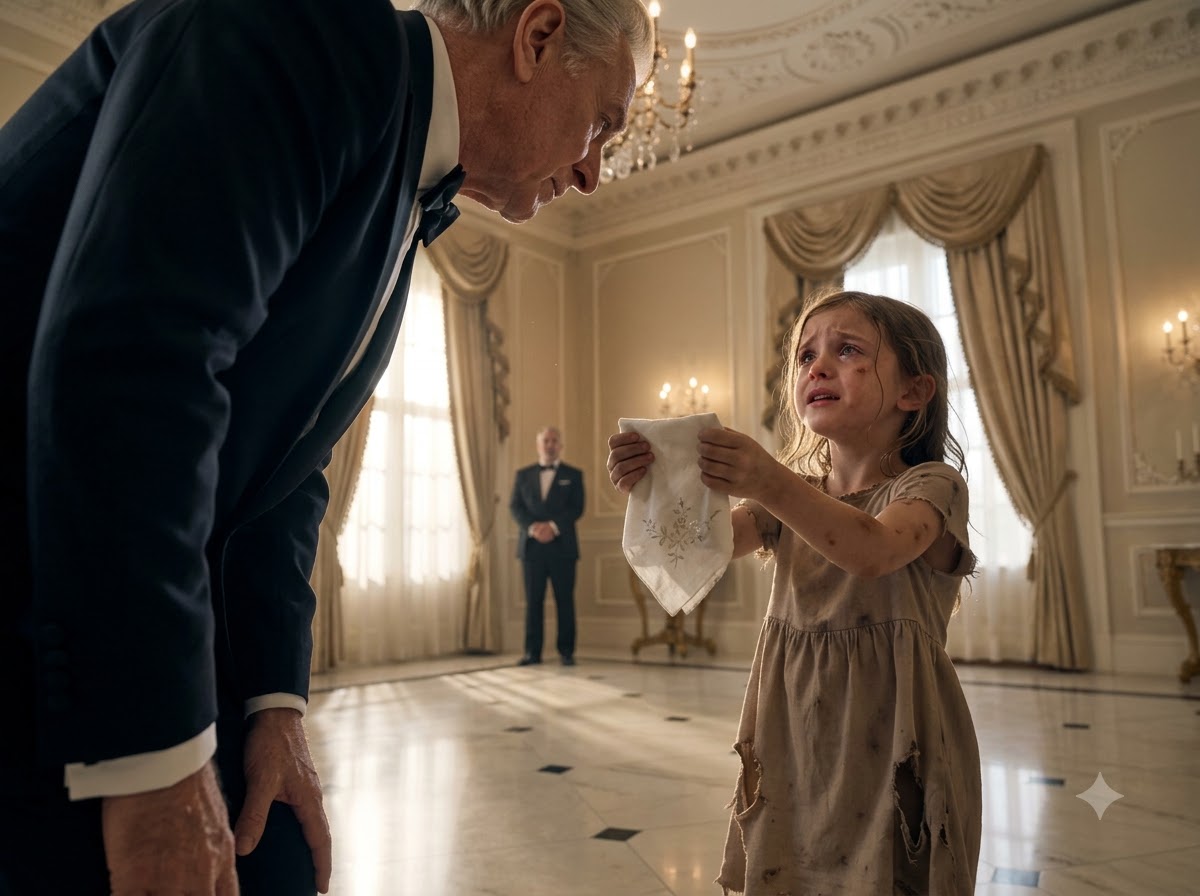 A Ragged Six-Year-Old Girl Walked Into My Banquet Carrying My Late Wife’s Sapphire Ring