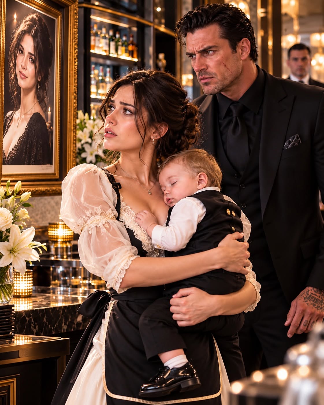 A feared mafia boss entered the restaurant with a crying baby, and the entire dining room went silent as the child reached desperately for me.