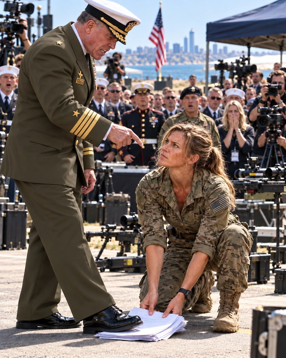 An Admiral ground his boot into my registration papers and called me "the Walmart sniper," unaware that my Army file was classified far above his pay grade.