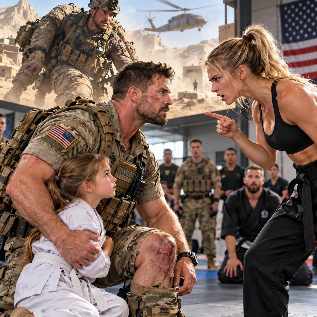 The arrogant head instructor forced a gym janitor to throw one punch, completely unaware his limp came from an explosion in Kandahar.
