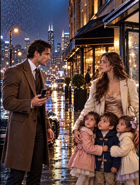 On my way to propose to another woman, I spotted my ex-wife at a bus stop holding three kids with my exact eyes.
