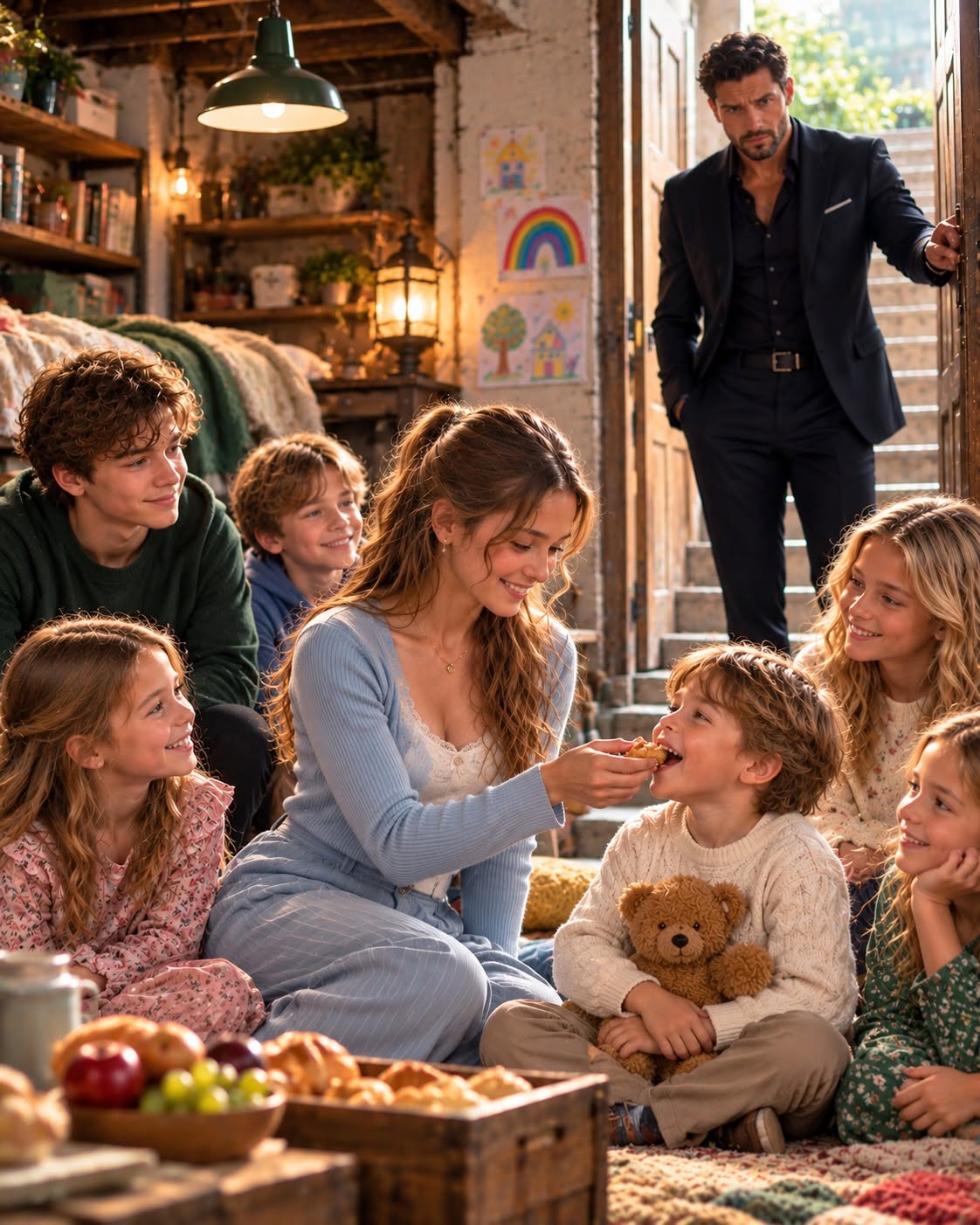 A billionaire followed his 13-year-old house assistant across the city, only to discover she was secretly raising six abandoned children.