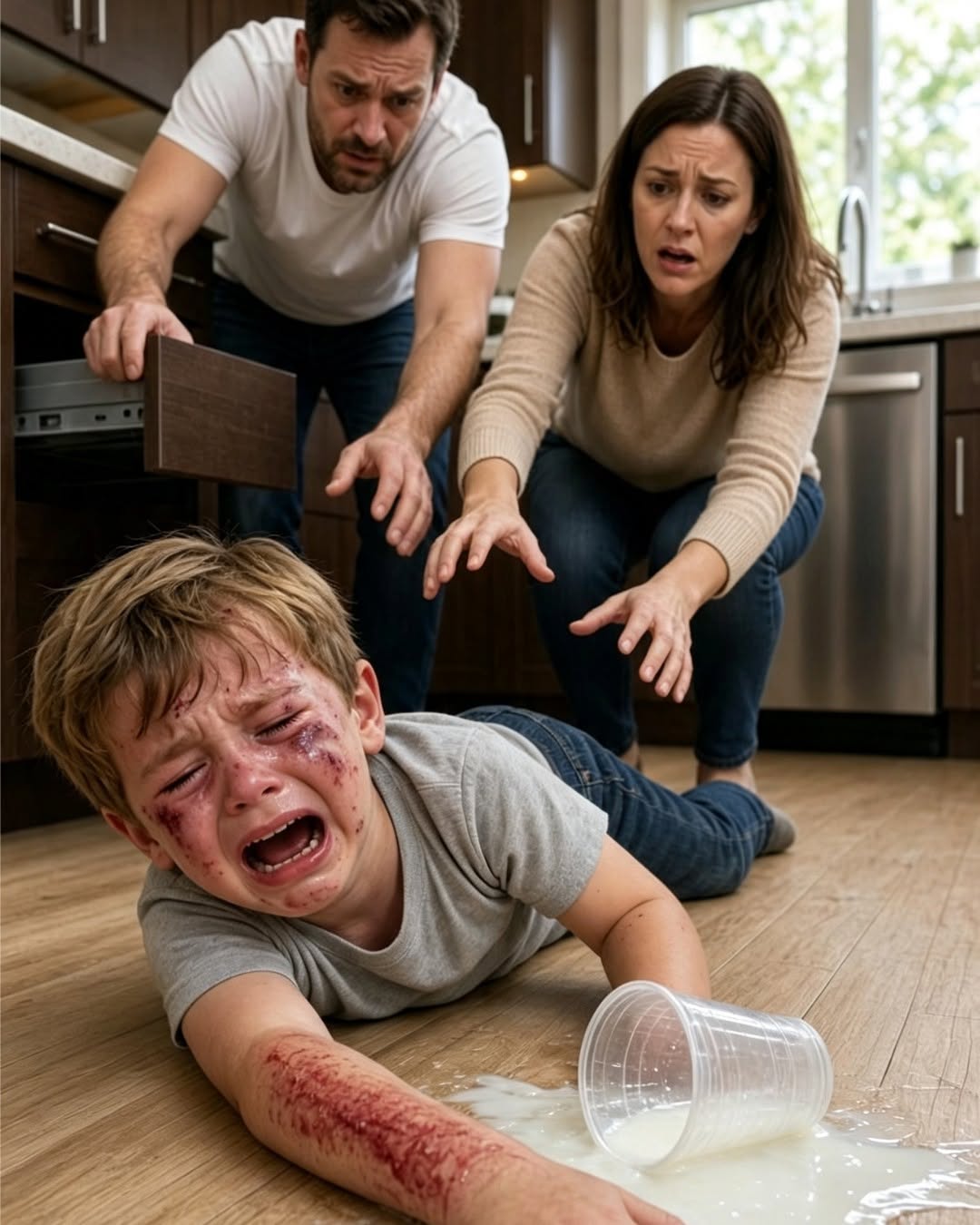 My husband grabbed my shoulder to stop me from helping our child, but he had no idea that my years of staying silent ended today.