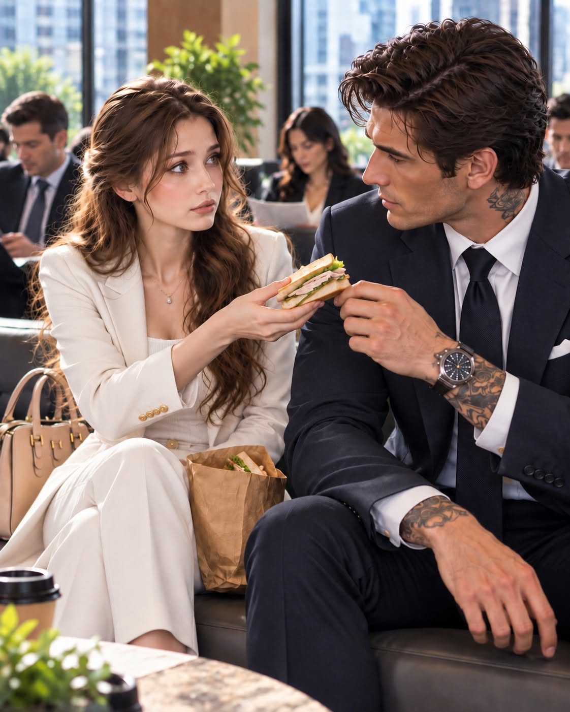 I shared my turkey sandwich with a nervous guy in the lobby, completely unaware he was the mafia boss running the interview.