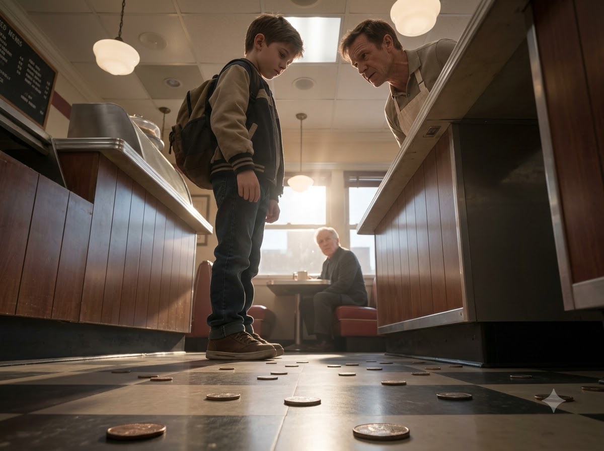 A Diner Manager Swept A Little Boy’s Coins Onto The Floor And Told Him To Get Out