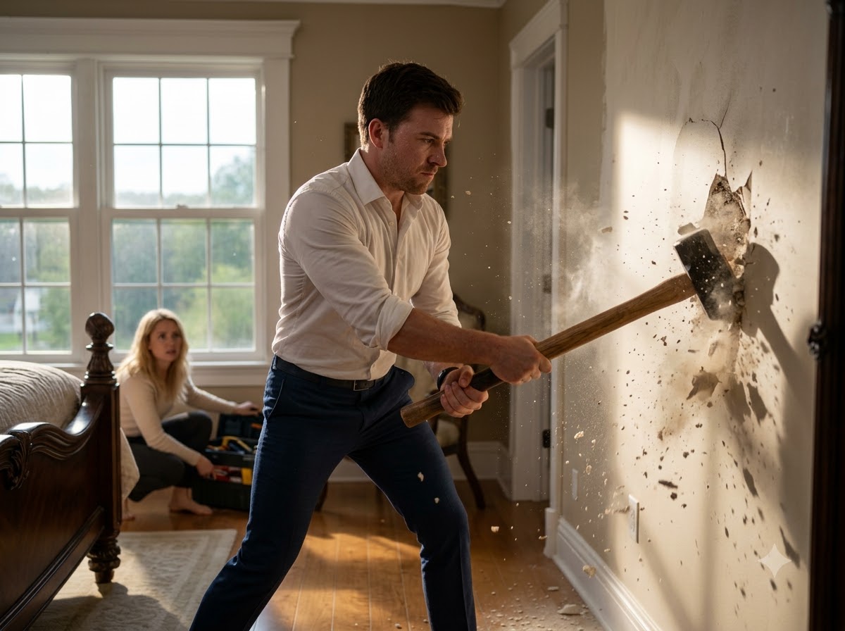 My Wife Slapped Me And Said, “Don’t Touch That Wall.”