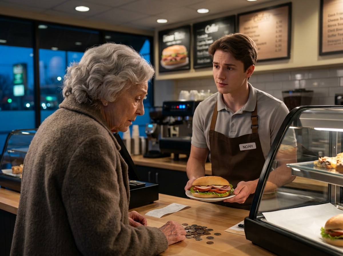 I BOUGHT A TURKEY SANDWICH FOR A BROKE OLD WOMAN—THEN SHE OPENED A FLIP PHONE AND SAID, “I FOUND THE YOUNG MAN”