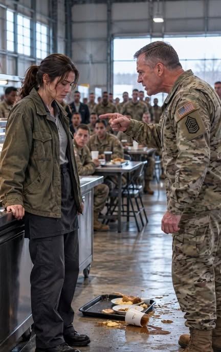 A sergeant kicked a cafeteria worker's tray for wearing an old sniper jacket, unaware the tattoo across her back would bring a 3-star general to his knees.