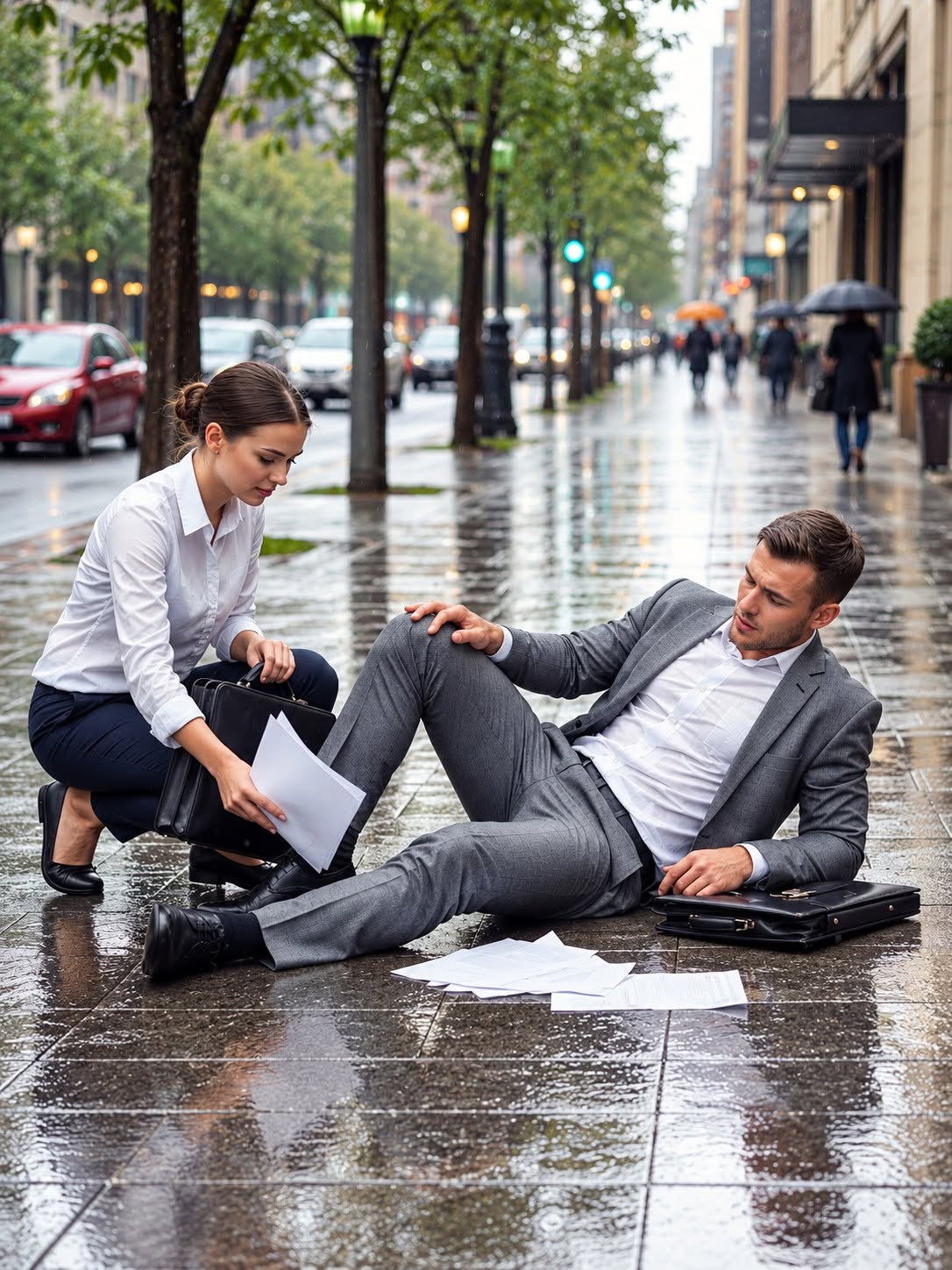 Running late for a high-stakes job with a ruthless boss, I stopped to help a hit-and-run victim on the sidewalk, completely unaware he was the billionaire CEO of my company.