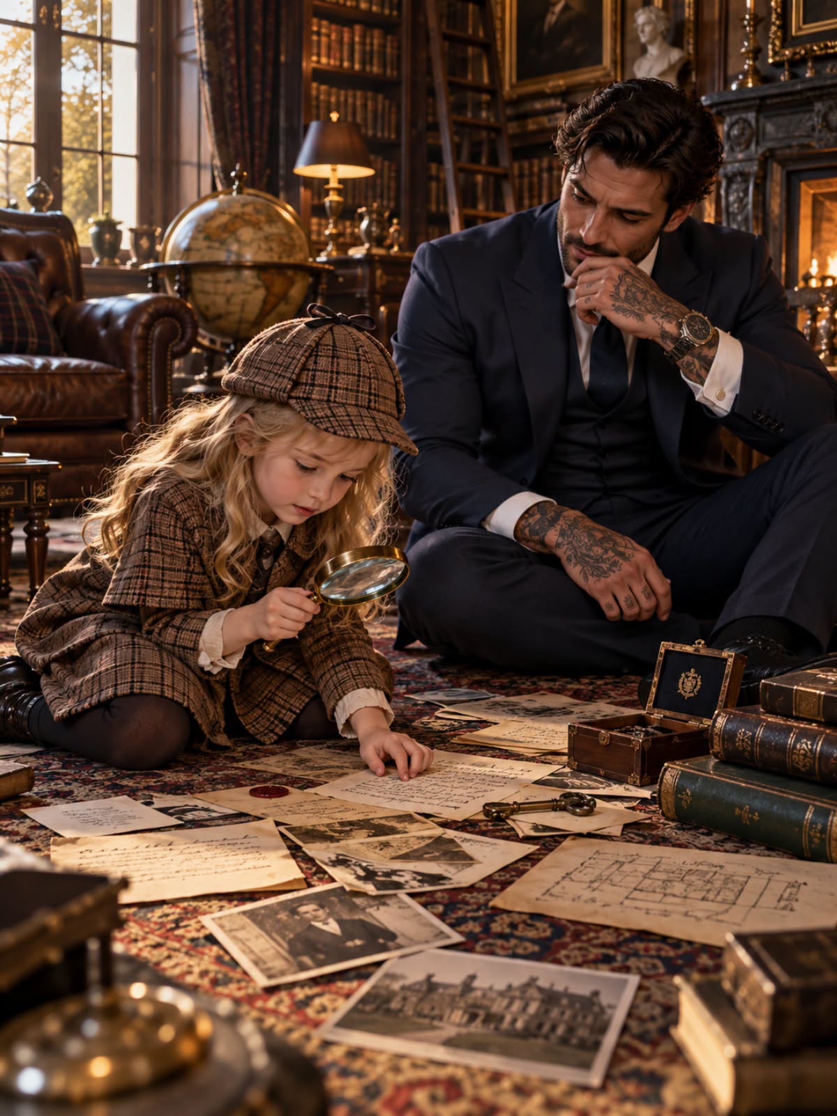 An eight-year-old girl in an oversized detective hat walked straight into a mafia lord's restricted library and demanded he become her partner.