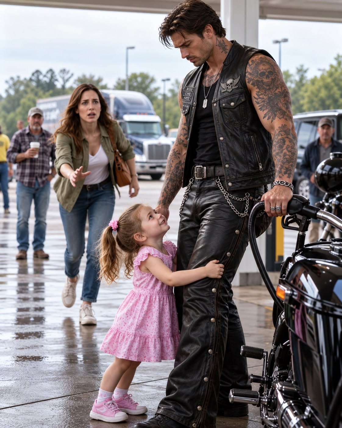 She showed him a photograph of her late sister, and the biker nearly collapsed when he recognized his "dead" daughter's face.