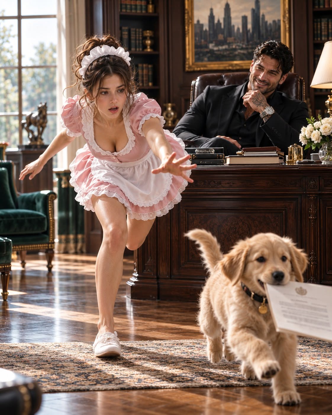 The Mafia Boss’s Puppy Stole a Secret Contract—Then the New Maid Ended Up Wearing His Glasses
