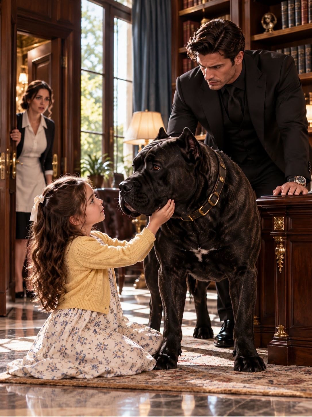 The vicious guard dog didn't growl out of anger—he growled out of memory, exposing a terrifying family betrayal the moment the boss's brother touched the little girl.