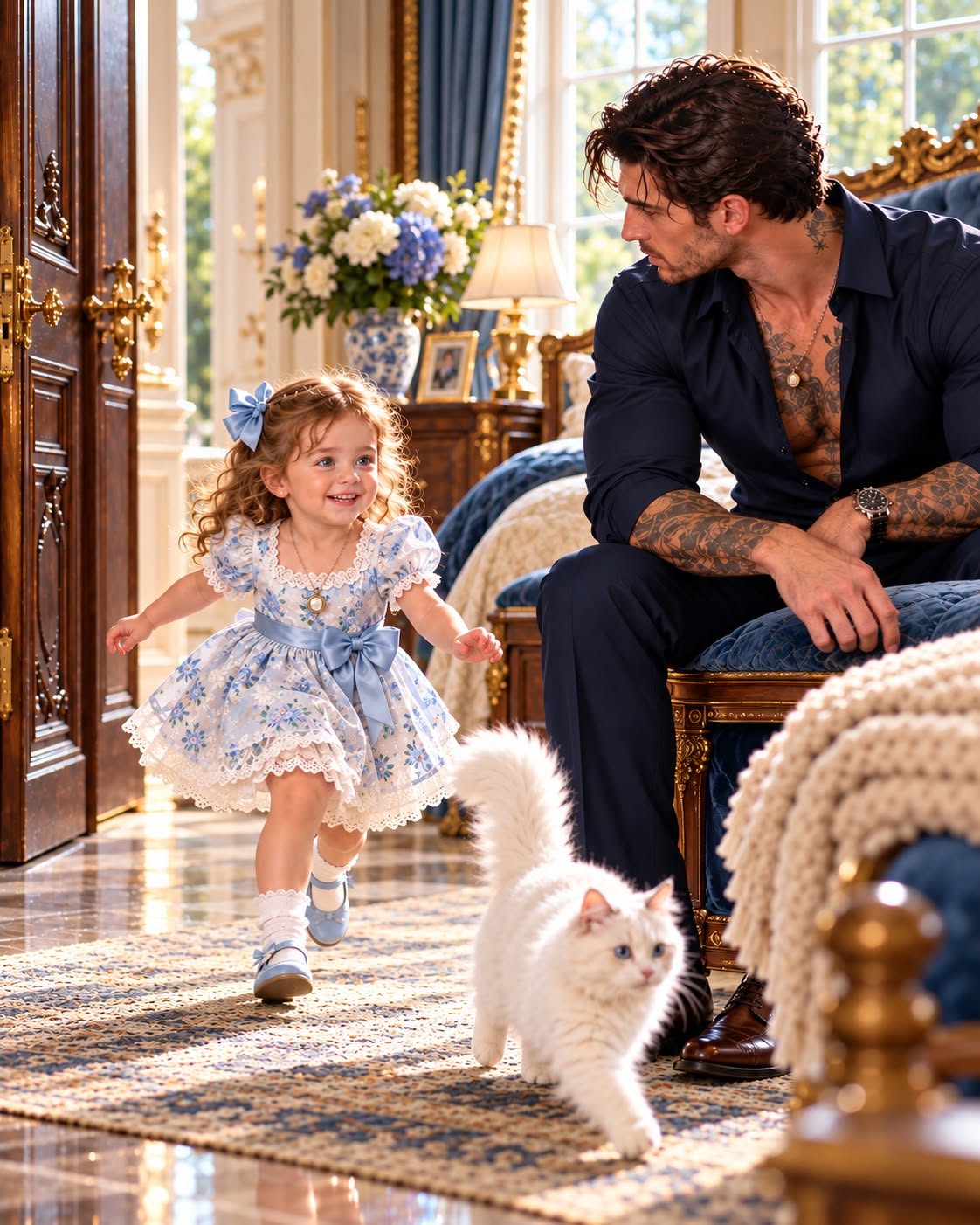 She hid her three-year-old daughter in the servants' room of a mafia estate, never imagining the child would wander into the boss's forbidden room.
