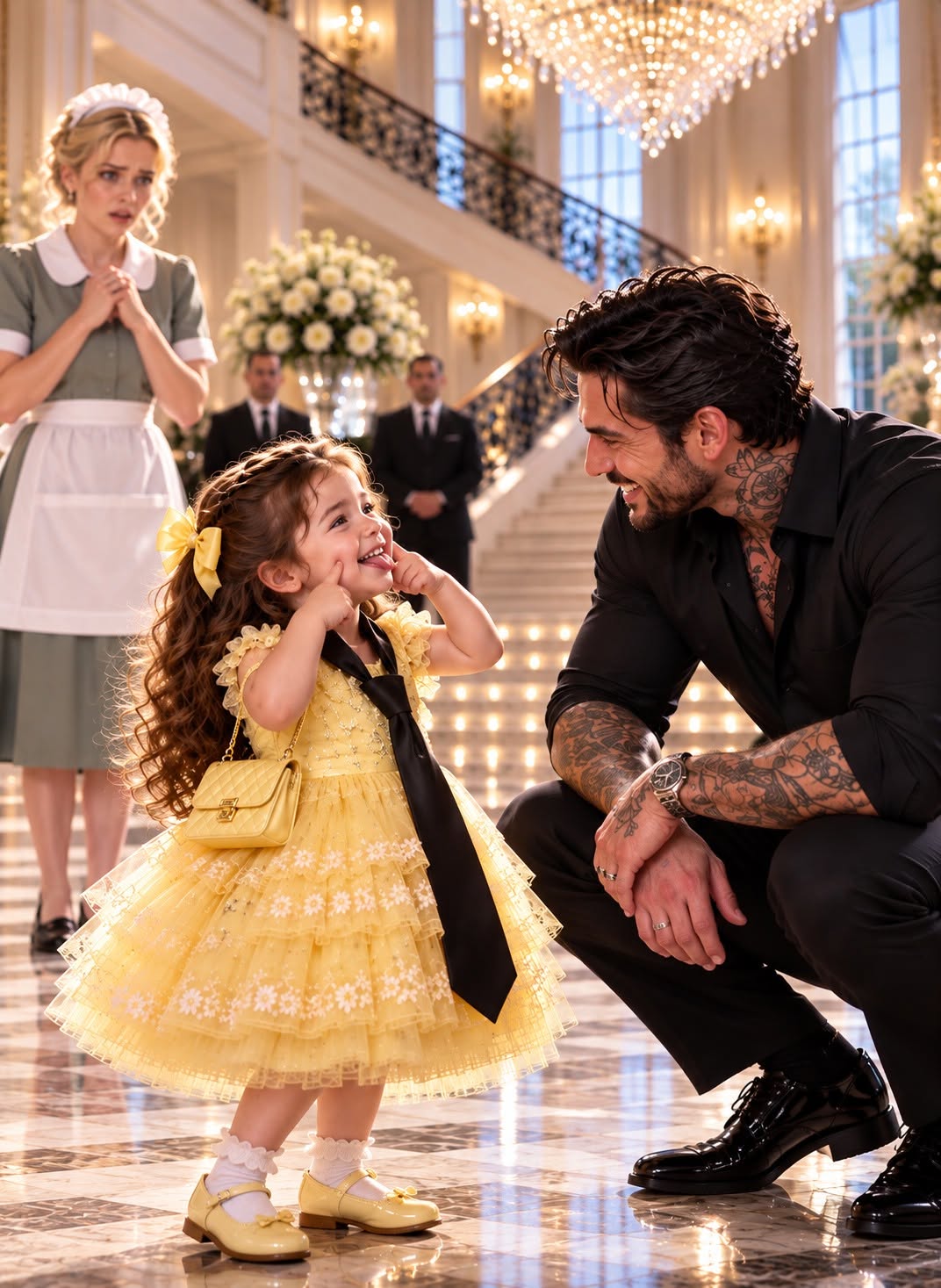 A toddler waddled down the stairs wearing a mob boss's silk tie to make him laugh, only for her toy purse to spill the heirloom watch of his murdered brother.