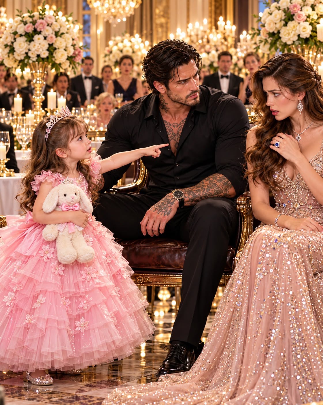 At our lavish engagement gala, my four-year-old daughter pointed at my new fiancée and asked the entire ballroom: “Daddy, why is that bad lady wearing Mommy’s ring?”