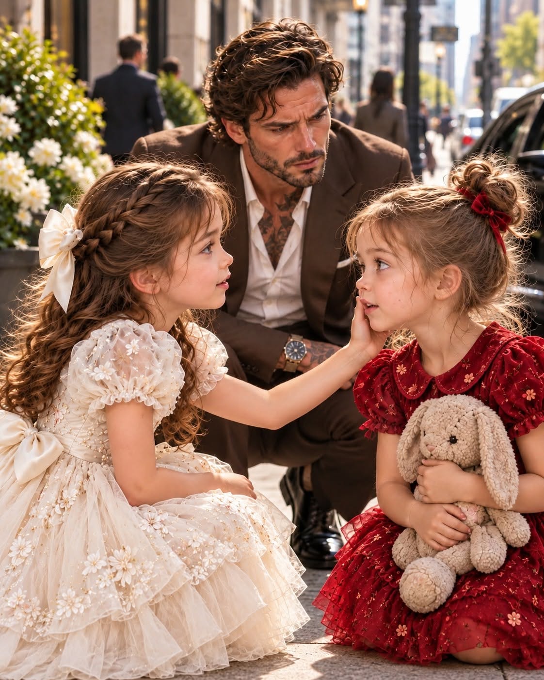 “You have my face,” Sophie whispered to the stranger on the pavement, sparking a horrifying double mystery that shook a mafia don to his core.