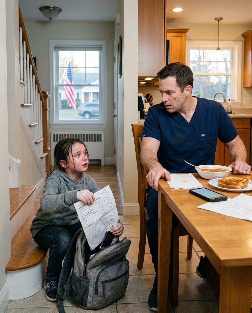 MY SEVEN-YEAR-OLD DAUGHTER HANDED ME A WORKSHEET—THEN HER MOTHER THREW HOT SOUP AT HER TO STOP ME FROM READING IT