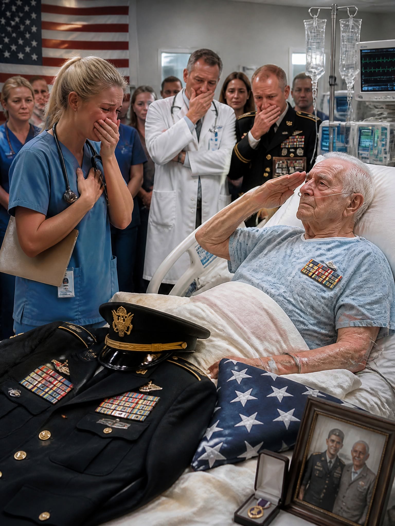 The Hospital Administrator Tore Off Her Nurse Badge in Front of Everyone — Then the Dying General Tried to Salute Her