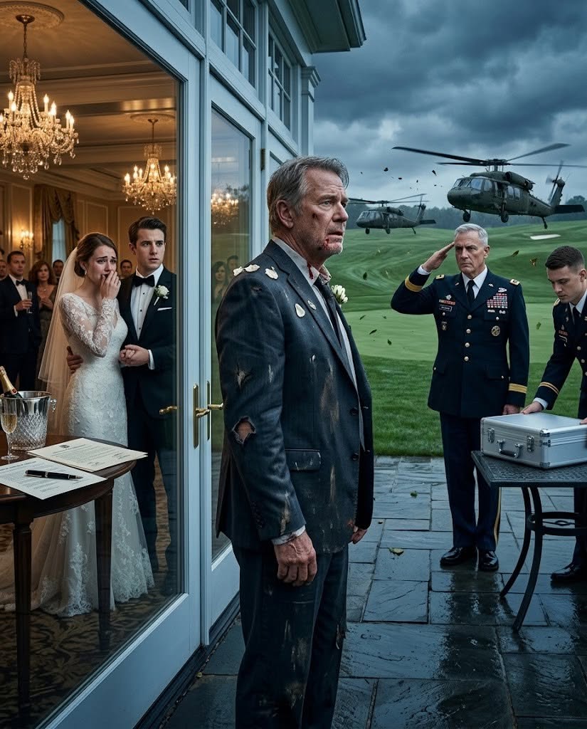 THE GROOM SLAPPED THE BRIDE'S FATHER AND FORCED HIM TO SIGN AWAY HIS FARM... THEN TWO MILITARY HELICOPTERS LANDED AT THE WEDDING