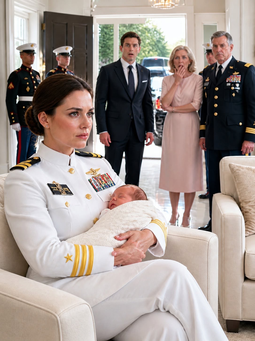 MY HUSBAND SHOVED ME TO THE FLOOR SO HE WOULDN'T MISS HIS MOTHER'S BIRTHDAY... TWO DAYS LATER, FOUR-STAR GENERAL JAMES CARTER WALKED INTO OUR HOME