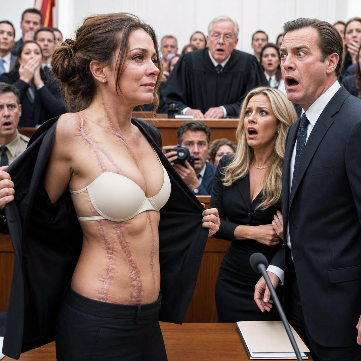 His Wife Revealed Her Burn Scars in Divorce Court — Then the Black Evidence Folder Made Him Stop Smiling