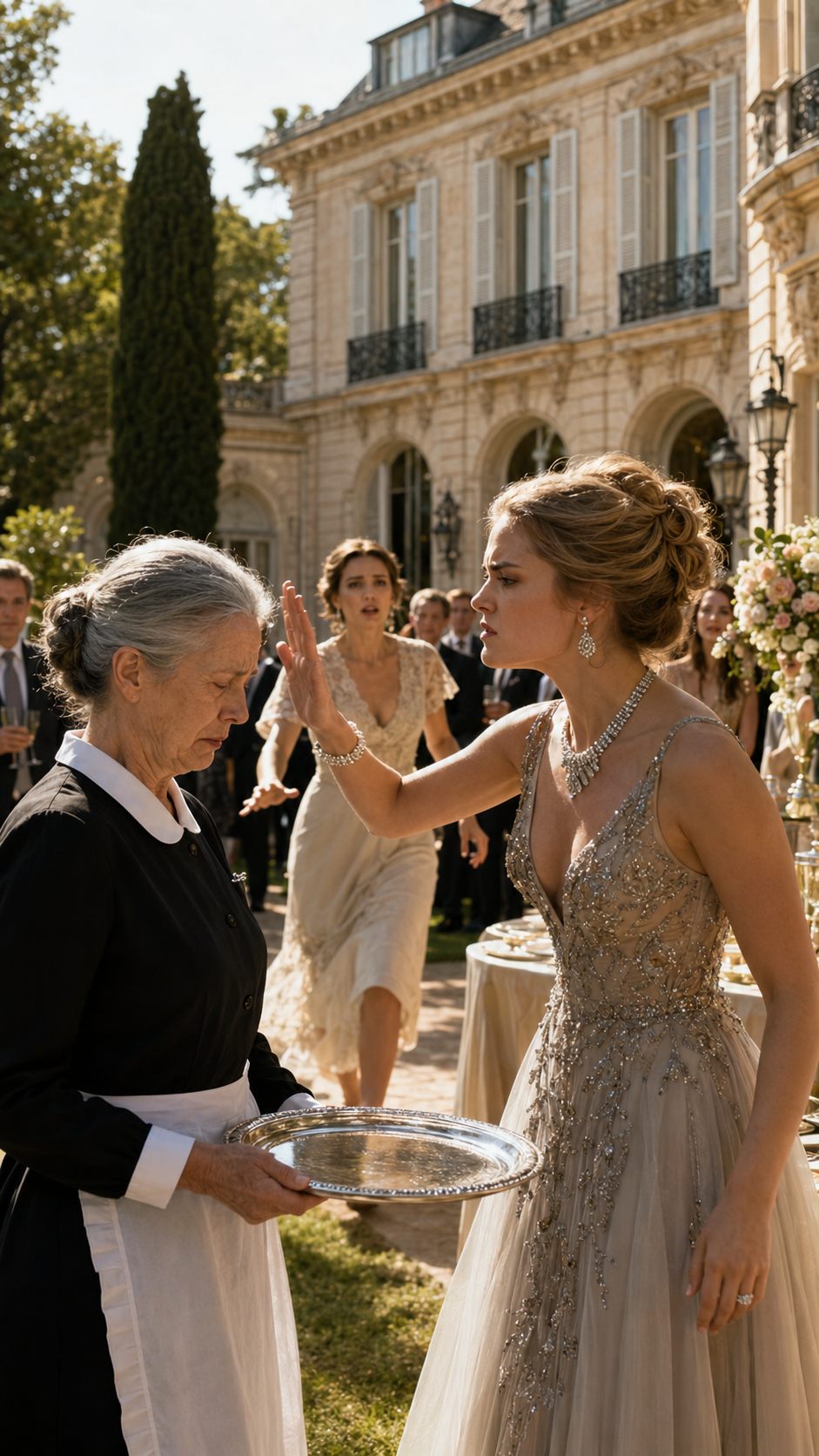 She Slapped the Housemaid at the Garden Party — Then the Young Woman Said, “Don’t Touch My Fiancé’s Mother”