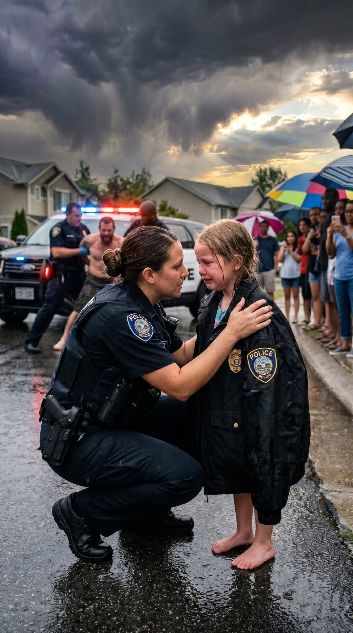A Barefoot Seven-Year-Old Stumbled Into the Storm Saying Her Dad Went for Medicine Four Days Ago — Then the Man in Handcuffs Saw Her Truck Key and Turned White