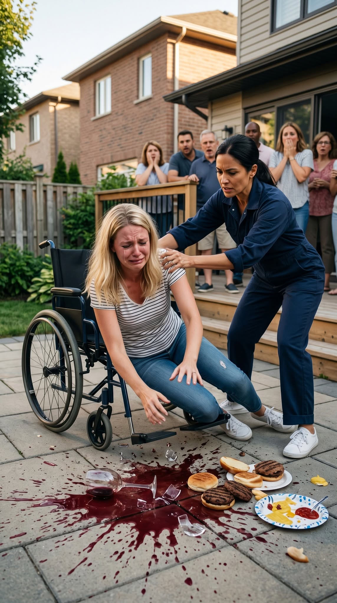My Sister Yanked My Wheelchair and Told Me to Stand Up at Her Graduation Party — Then the Woman Who Saw Everything Made One Call