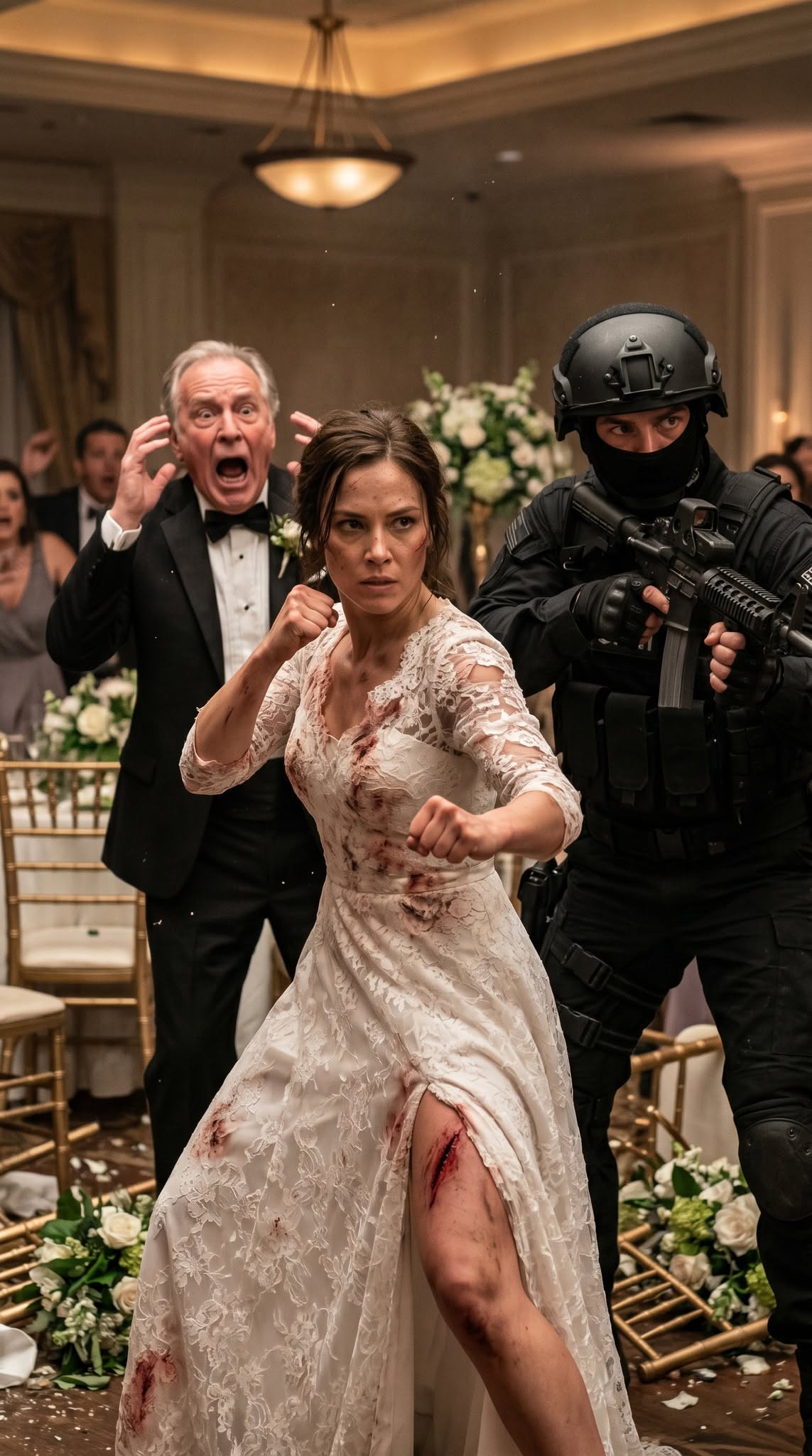 My In-Laws Mocked Me as a Mechanic Bride — Then Gunmen Stormed the Wedding and I Disarmed the Man Holding Me in My Lace Gown