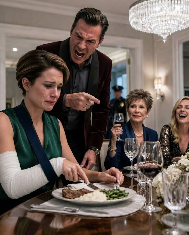 He Humiliated His Injured Wife at Dinner — Then the Doorbell Rang and His Phone Went Silent