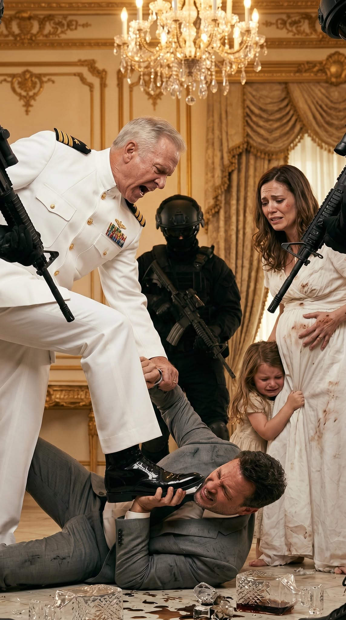 My Husband Shoved Me While I Was Pregnant and Said My Father Couldn’t Save Me — Then a Four-Star Admiral Broke Through the Door
