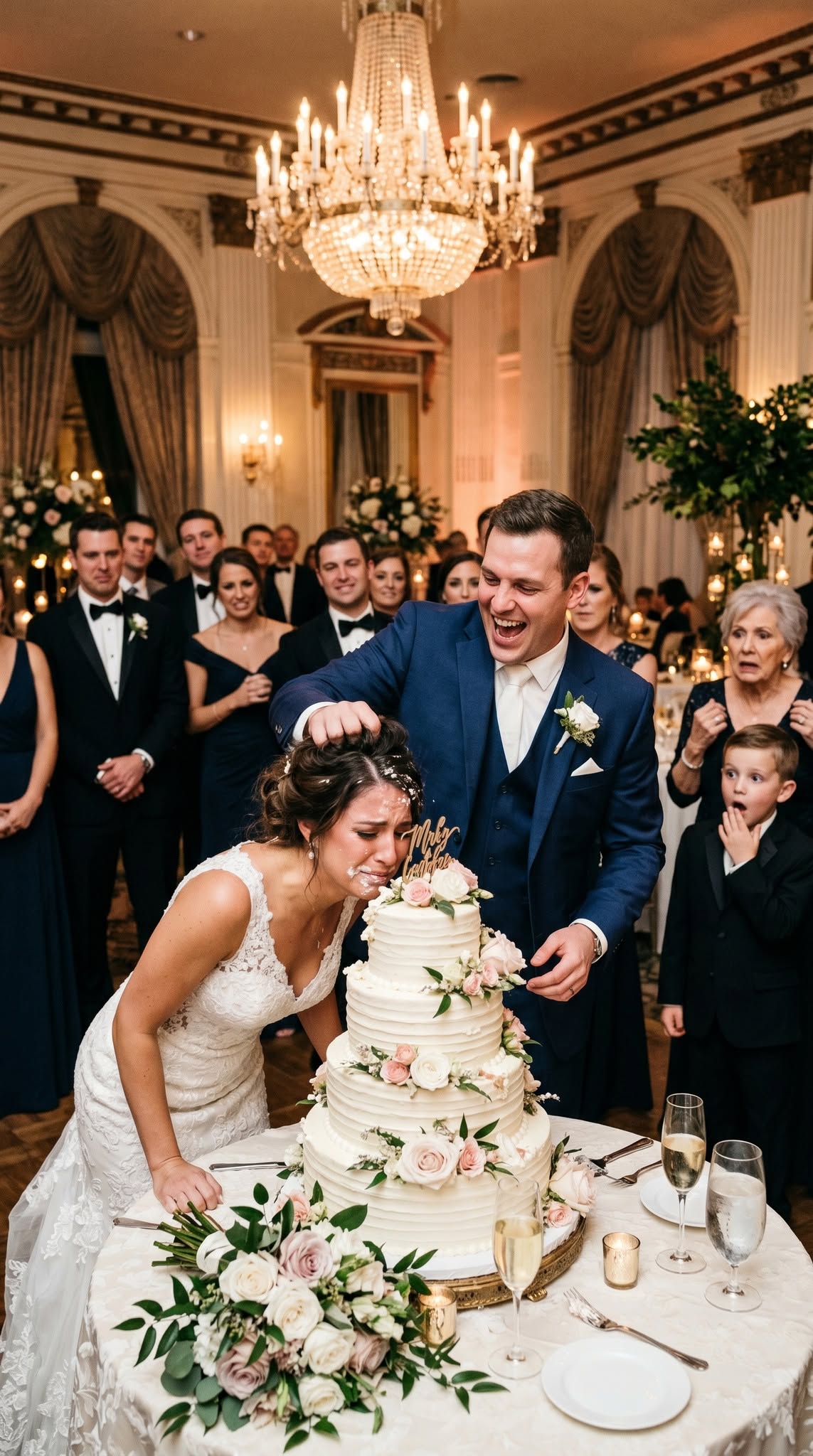 My Husband Shoved My Face Into Our Son’s Birthday Cake and Told Me to Know My Place — Then the Man He Feared Walked In and Said, “Take Your Hand Off My Daughter”