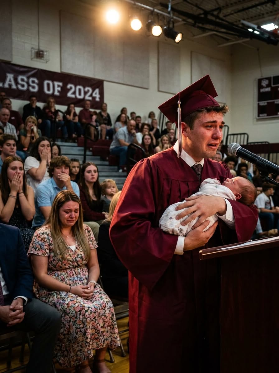 The Principal Shoved a Graduate Holding a Newborn — Then the Boy Asked One Question That Silenced the Gym
