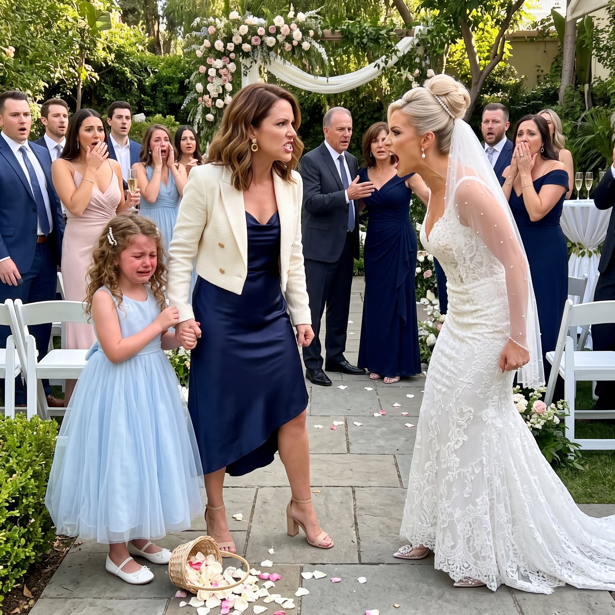 The Bride Slapped Her Nine-Year-Old Flower Girl for Spilling Petals — Then the Camera Beside the Arch Kept Recording