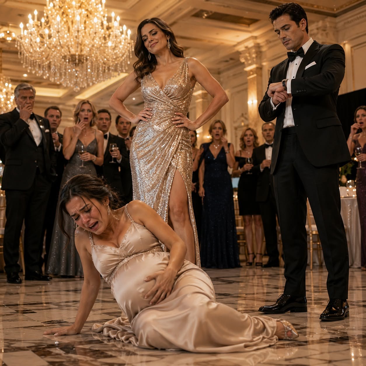 My Husband’s Mistress Kicked My Pregnant Belly at His Company Gala — Then One Call Made Every Security Guard Turn Against Him