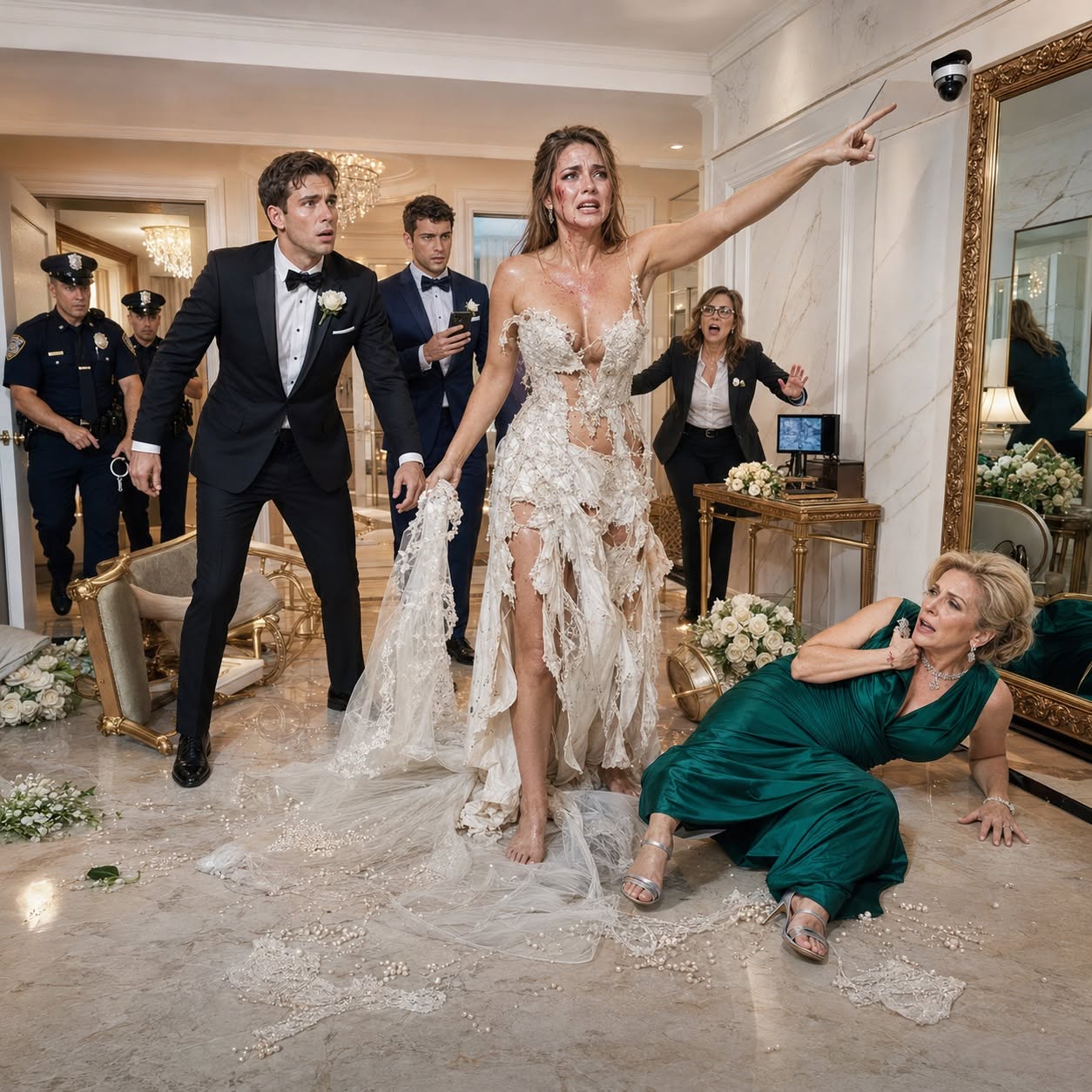 My Mother-in-Law Tore My Wedding Dress and My Groom Slapped Me — Then the Dead Security Camera Flickered Back to Life