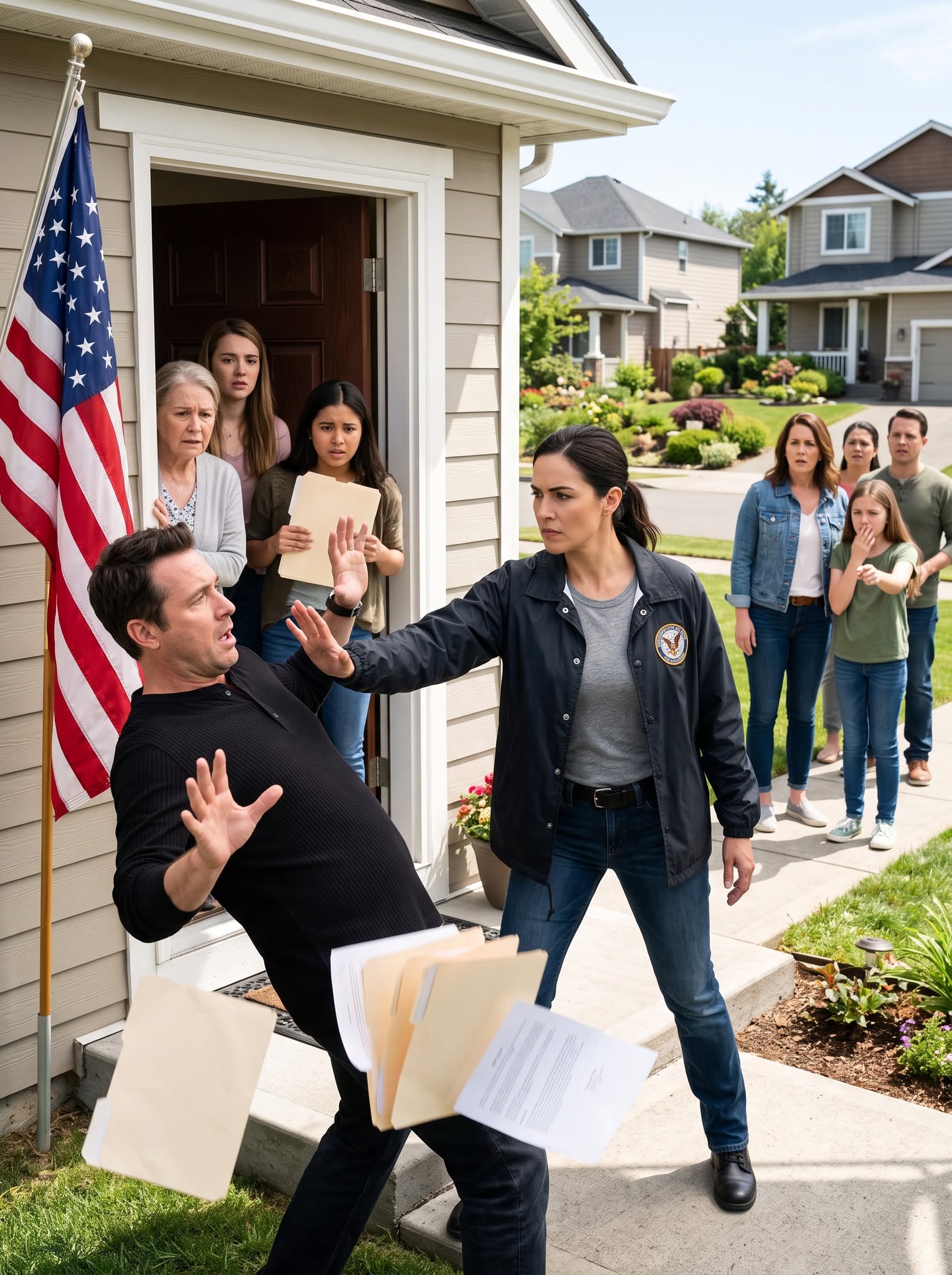 MY STEPFATHER CHARGED AT ME WITH DIVORCE PAPERS—HE NEVER EXPECTED THE WOMAN HE CALLED WEAK TO STOP HIM ON HIS OWN PORCH