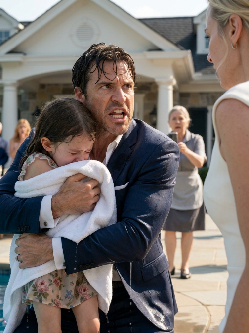 His New Wife Shoved His Hidden Daughter Into the Pool — Then the Housekeeper Played the Recording That Made Her Turn Pale