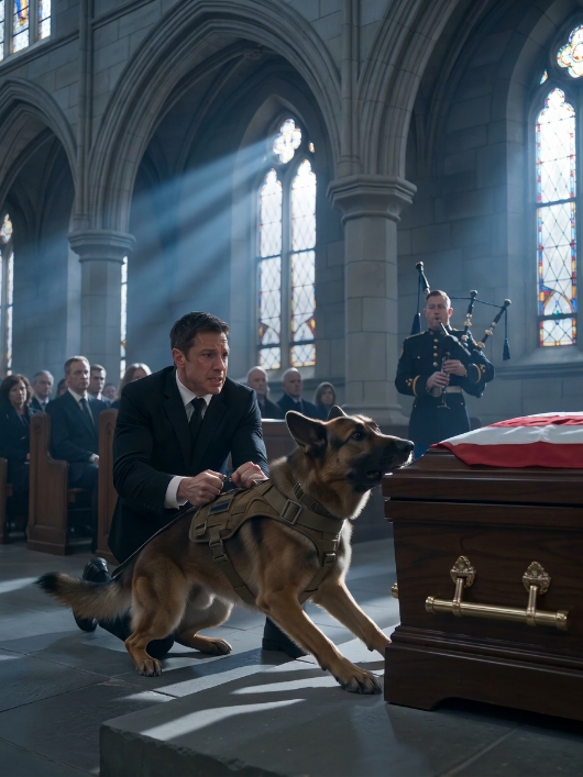 The Grieving K9 Lunged at His Partner’s Coffin During the Police Funeral — Then One Whimper Exposed the Lie Under the Flag