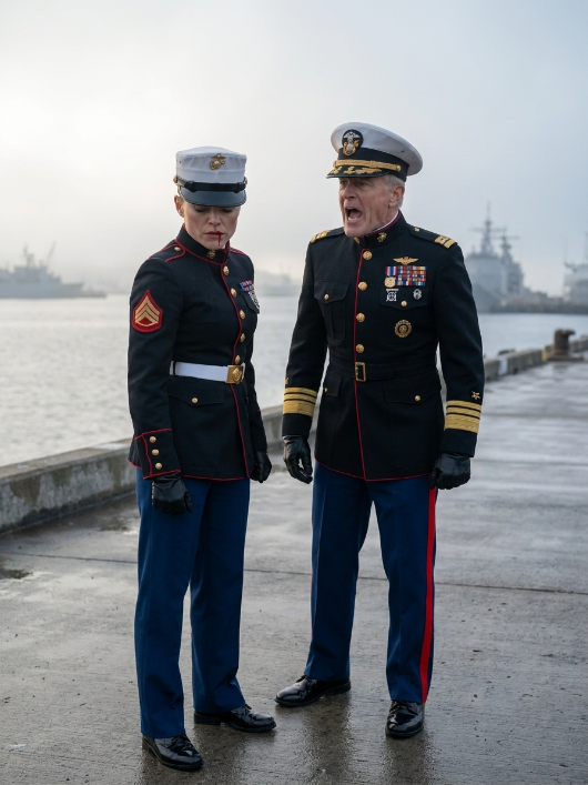 The Admiral Slapped a Woman in Front of a Thousand Marines — Then the Hidden Insignia on Her Wrist Made Him Go Pale
