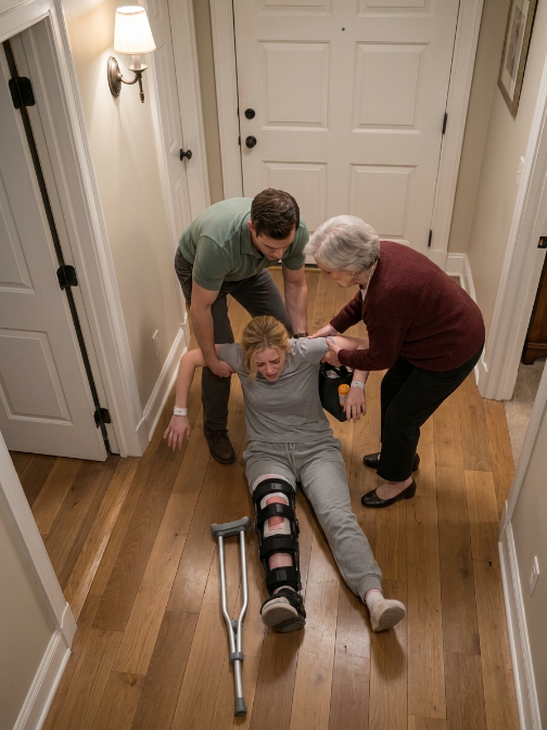 Her Mother-in-Law Kicked Away Her Crutch After Surgery and Locked Her in the Garage — Then a Tiny Blue Light Changed Everything