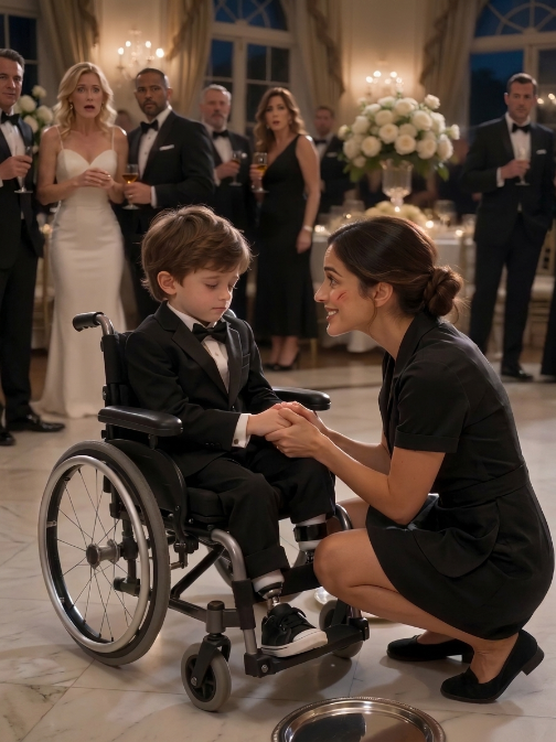 A Wealthy Guest Slapped the Young Server for Defending a Disabled Boy — Then His Feared Father Stopped the Orchestra