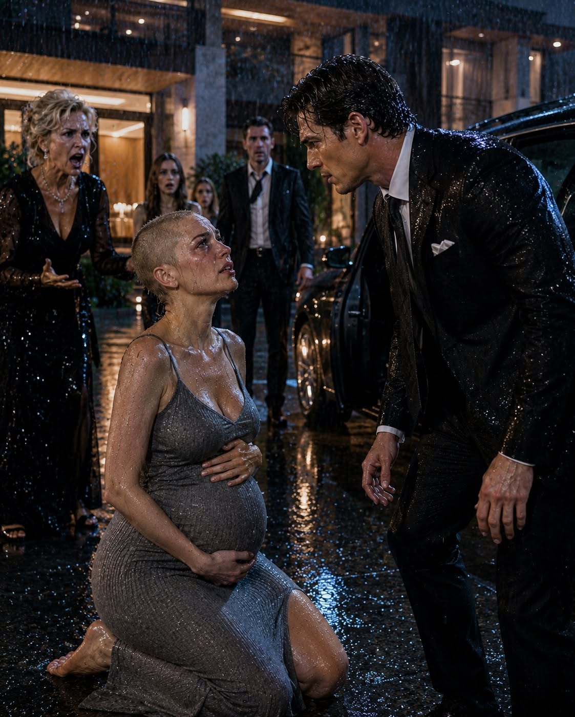 MY MOTHER-IN-LAW SHAVED MY HEAD AND THREW ME INTO THE RAIN WHILE I WAS EIGHT MONTHS PREGNANT—THEN MY HUSBAND CAME HOME