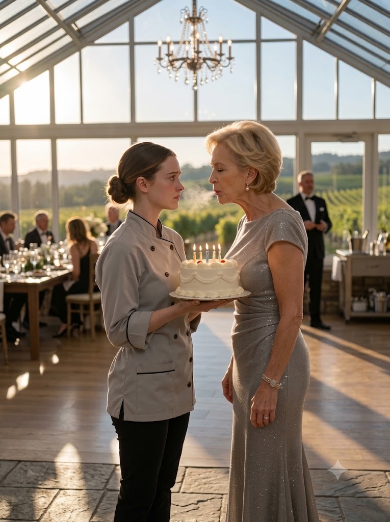 she slapped me and smashed the cake in my hands—then one sentence made her realize why her son had paid me to be there