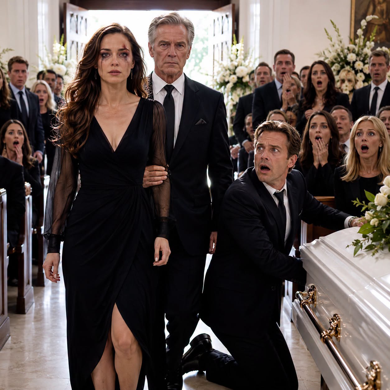 MY HUSBAND STOOD BESIDE MY CASKET AND SOBBED FOR THE CROWD—HE DIDN’T KNOW I WAS WALKING INTO MY OWN FUNERAL WITH THE EVIDENCE THAT COULD BURY HIM INSTEAD