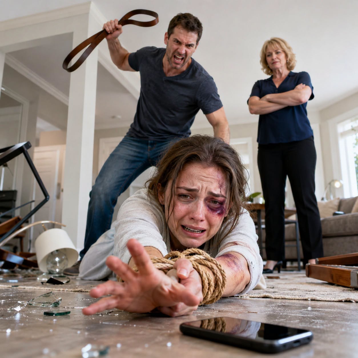 MY FATHER FOUND ME TIED TO MY HUSBAND’S MARBLE FLOOR—HE DIDN’T KNOW MY PHONE HAD RECORDED THE SECRET HIS FAMILY HAD BURIED FOR TWENTY YEARS