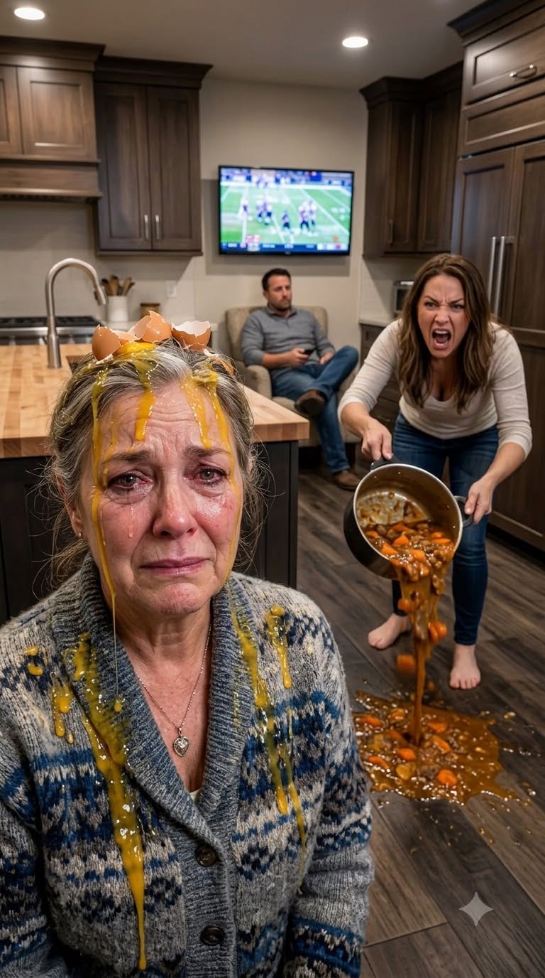 MY DAUGHTER-IN-LAW POURED HOT STEW OVER MY MOTHER—THEN SHE FROZE WHEN SHE SAW THE BLINKING RED LIGHT UNDER THE KITCHEN ISLAND