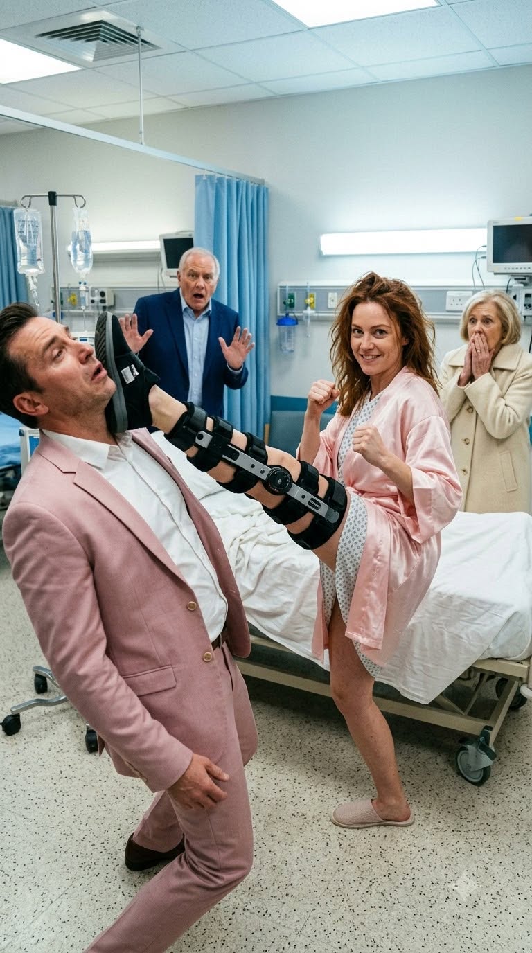 MY HUSBAND JERKED MY LEG BRACE IN THE HOSPITAL AND HIS MOTHER SAID, “WE BROKE ONE LEG”—THEN I SMILED AND REACHED UNDER THE BLANKET